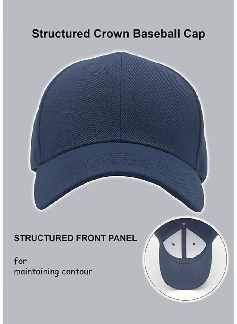 JoyousSto Men Women Baseball Cap-Low Profile Adjustable Washed Cotton Golf Dad Hat,Navy Blue - Image 2